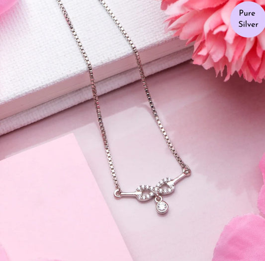 Everlasting Glow Rhodium-Enchanted 925 Sterling Silver Necklace