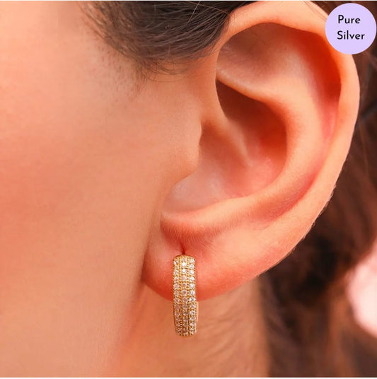 Golden Aura Hoops Gold-Plated 925 Sterling Silver Hoop Earrings