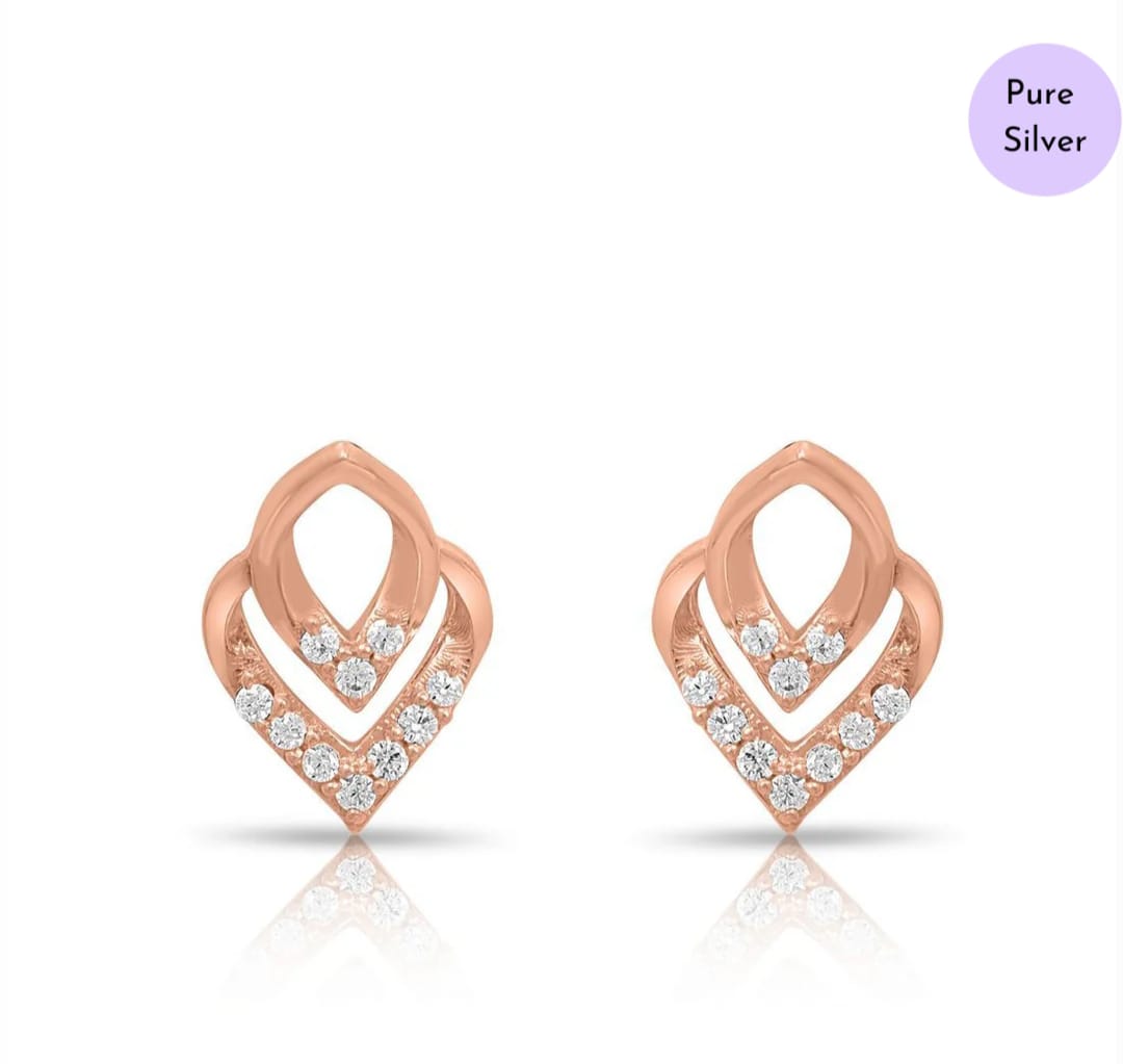 Rose Gold Symphony golden Plated 925 Sterling Silver Earrings