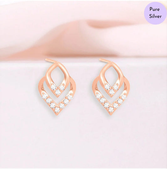 Rose Gold Symphony golden Plated 925 Sterling Silver Earrings