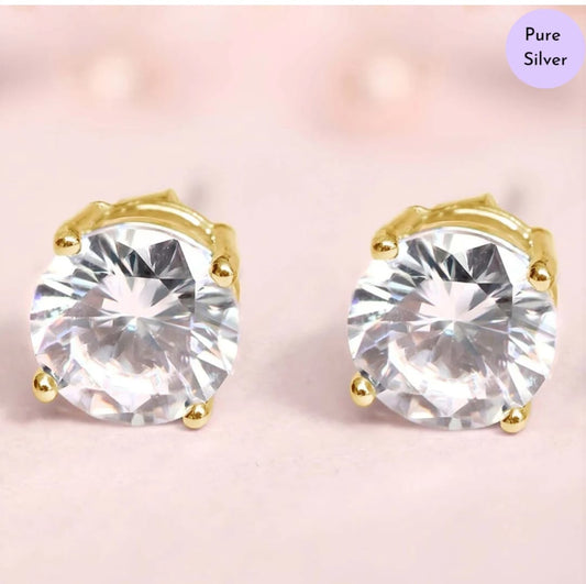 Aurore Shine Gold-Plated 925 Sterling Silver Stud Earrings