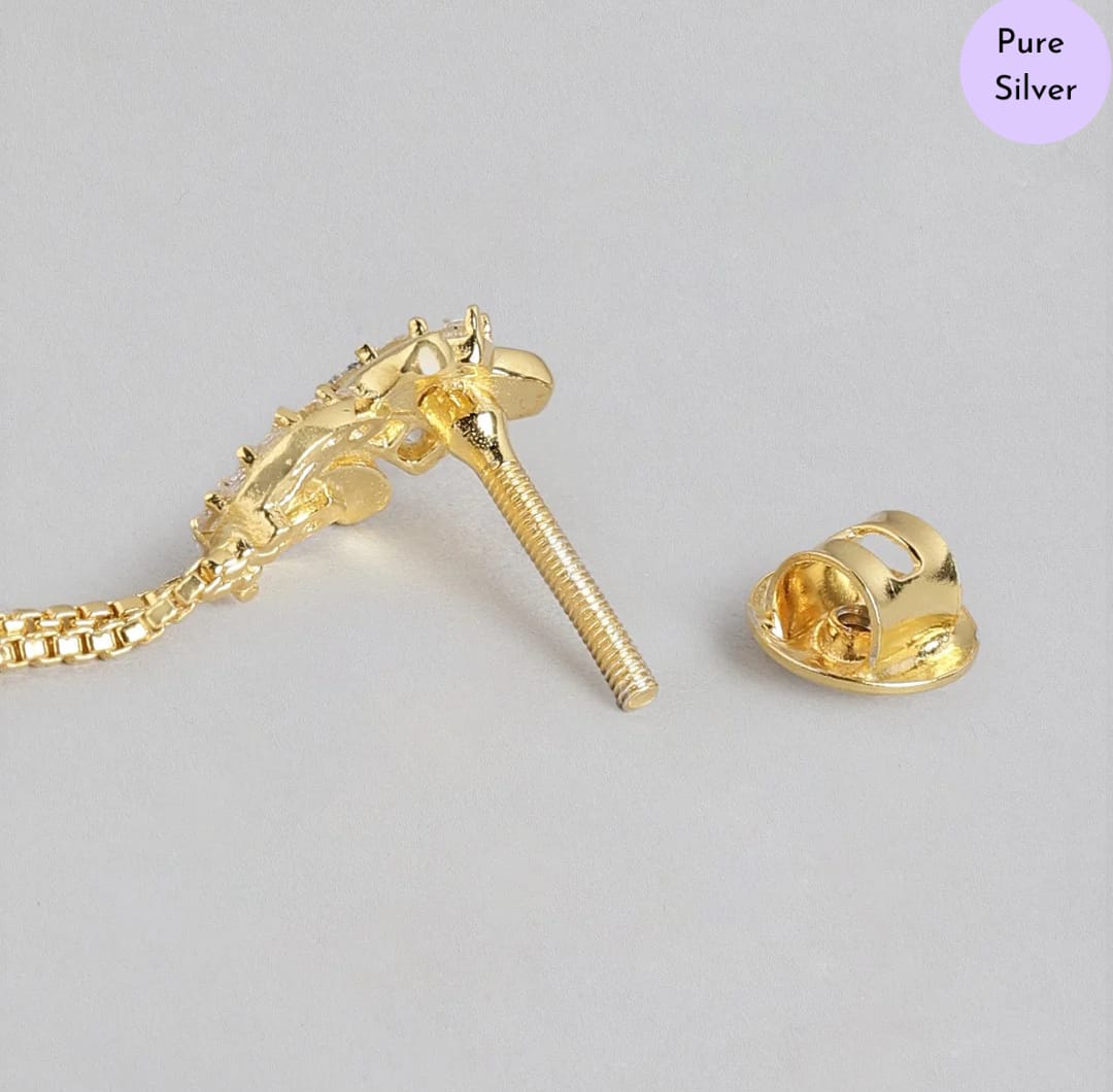 Golden Twilight Gold-Plated 925 Sterling Silver Drop Earrings