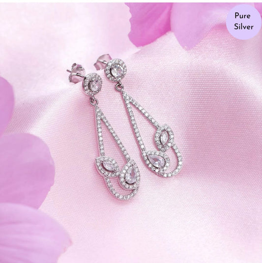 Radiant Nature Stud Rhodium Plated 925 Sterling Silver Leaf Stud Earrings