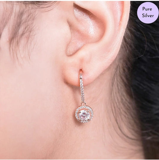 Divine Chic Rose Gold Fish Hook 925 Silver Earrings