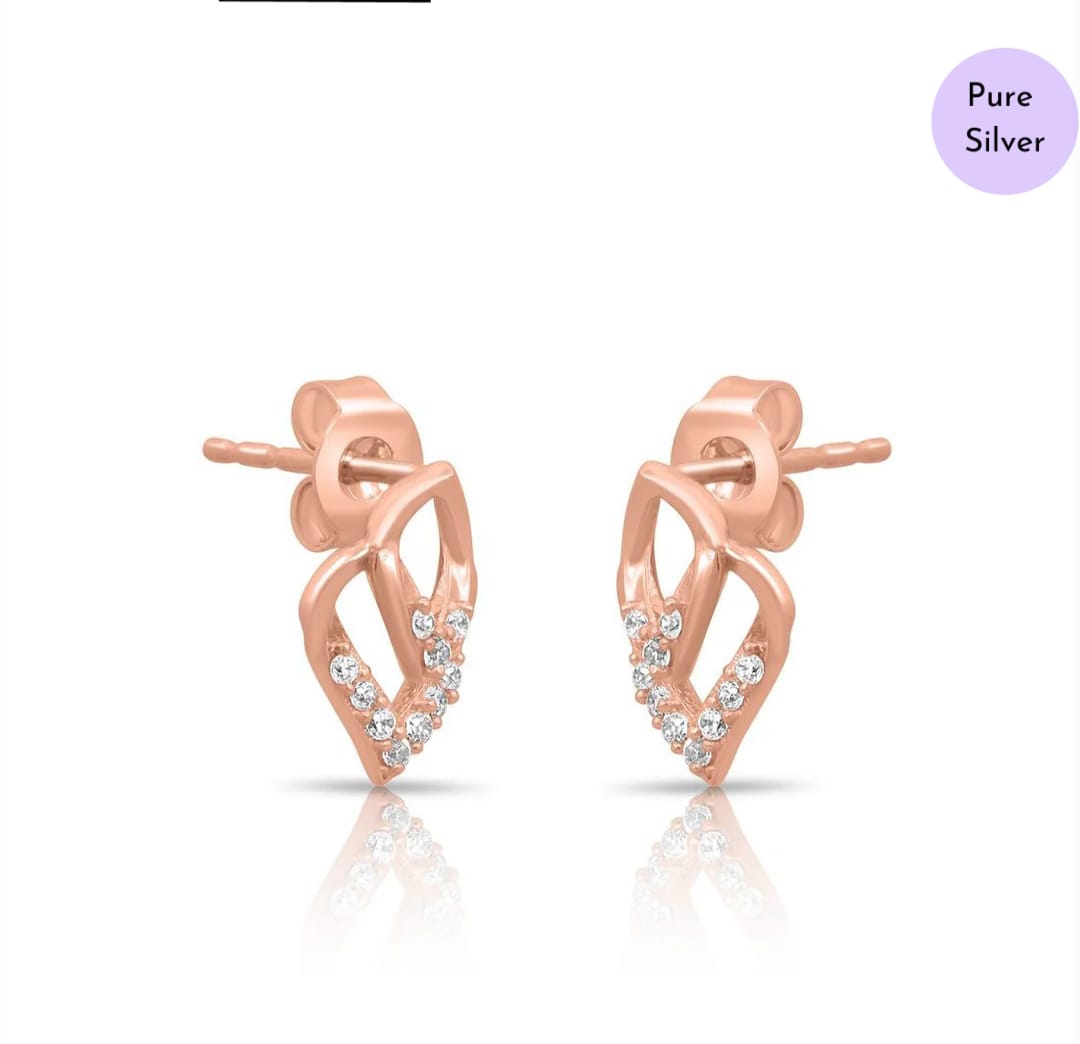 Rose Gold Symphony golden Plated 925 Sterling Silver Earrings