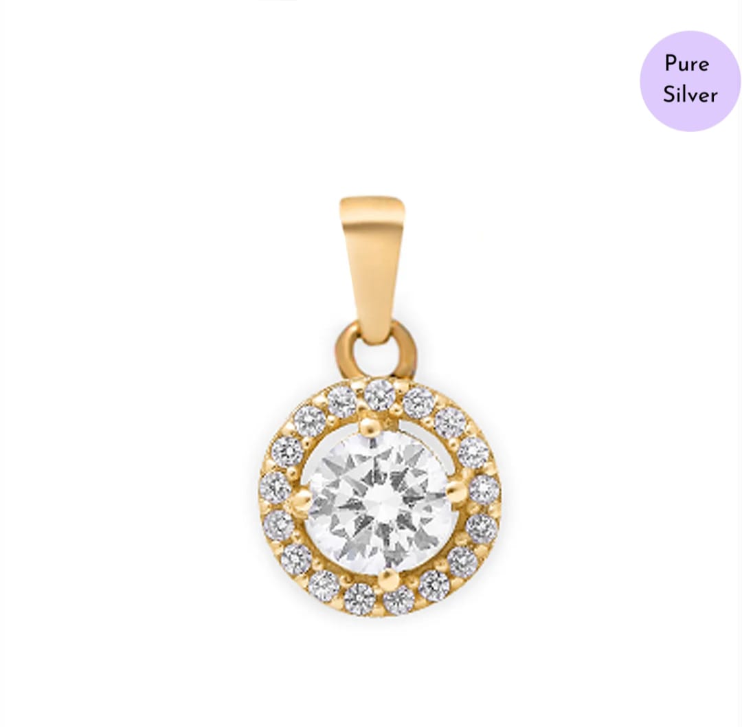 Golden Grace Gold Plated 925 Sterling Silver Pendant with Box Chain