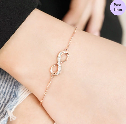 Rose Gold Eternity 925 Silver Bracelet