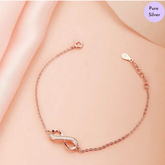 Rose Gold Eternity 925 Silver Bracelet