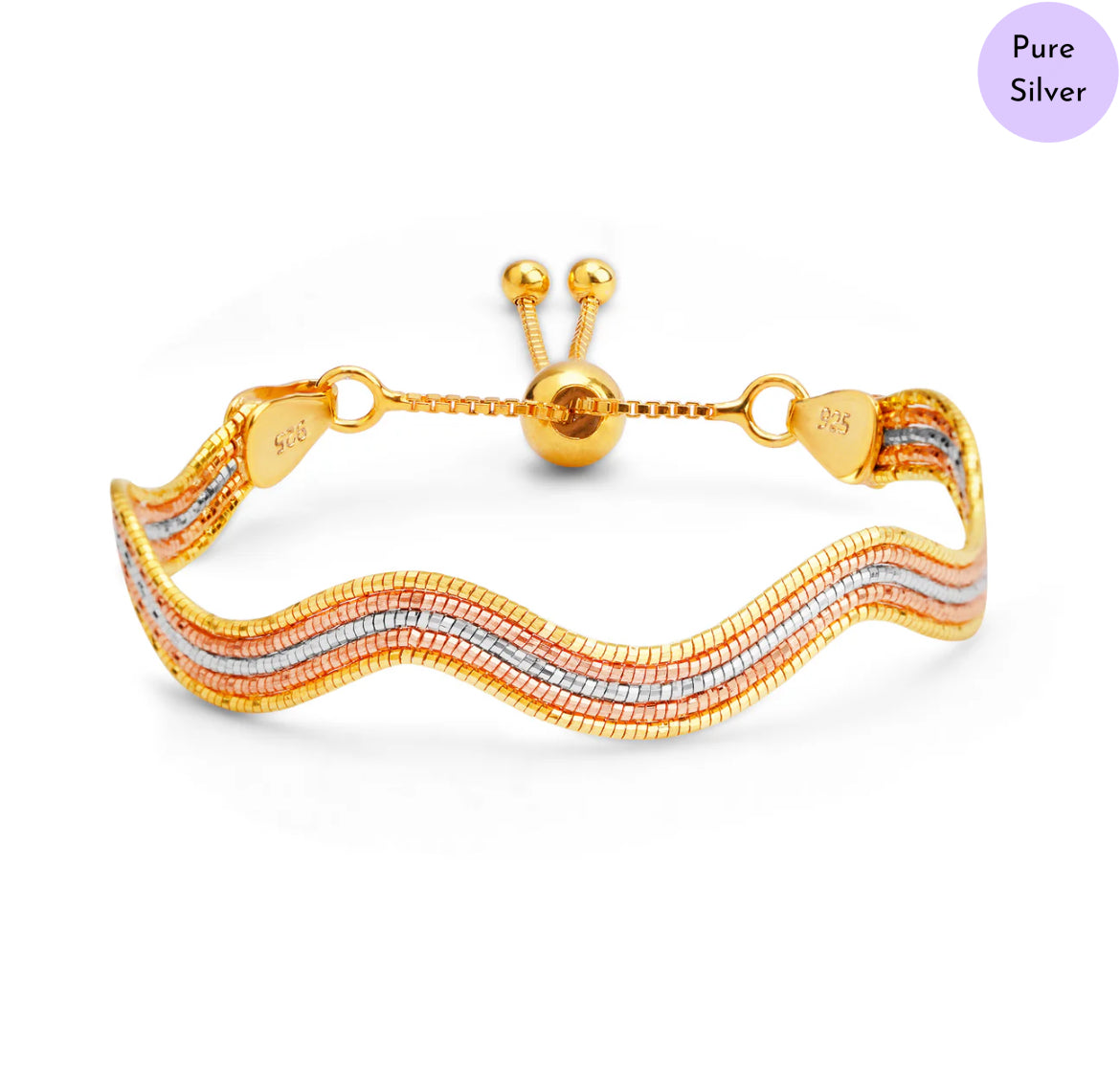 Waves Elegance 925 Silver Bracelet