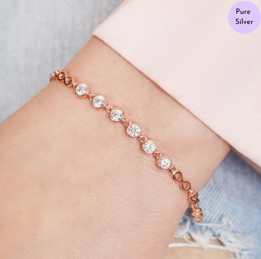 Infinity Bliss Rose Gold Plated 925 Silver Bracelet