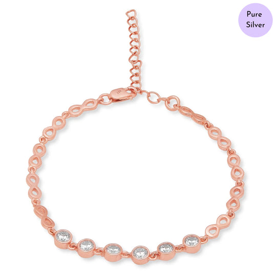 Infinity Bliss Rose Gold Plated 925 Silver Bracelet