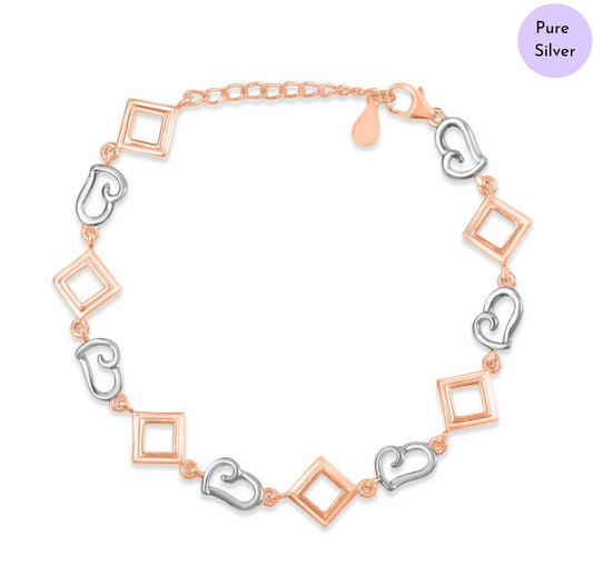 Eternal Geometry Dual Plated 925 Silver Bracelet