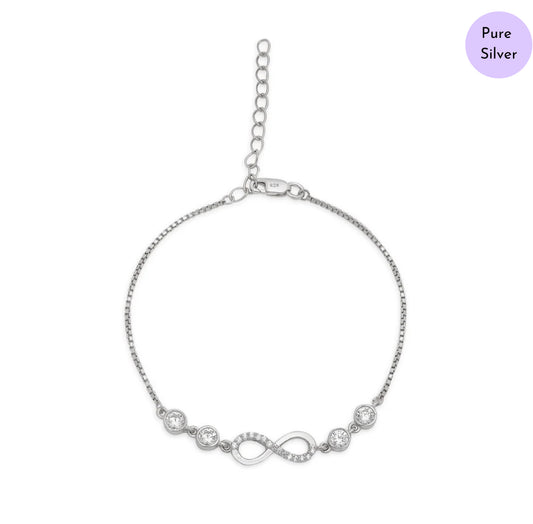 Boundless Elegance Rhodium-Infused 925 Silver Bracelet
