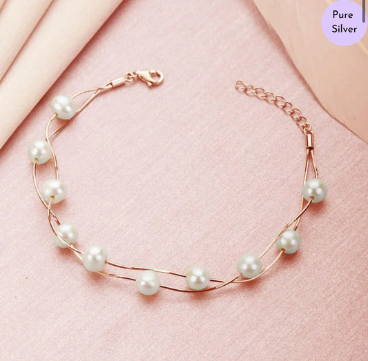 Ocean Whisper Rose Gold 925 Silver Bracelet
