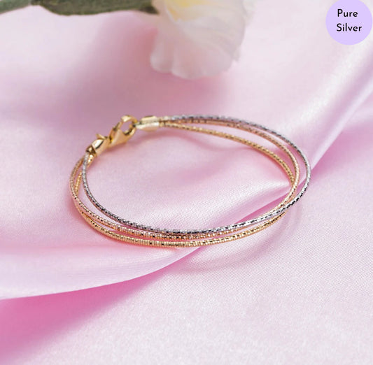Layered Radiance Triple Plating 925 Silver Bracelet