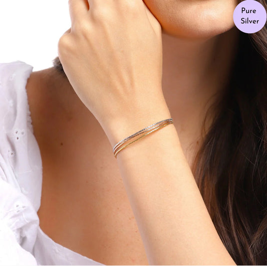 Layered Radiance Triple Plating 925 Silver Bracelet