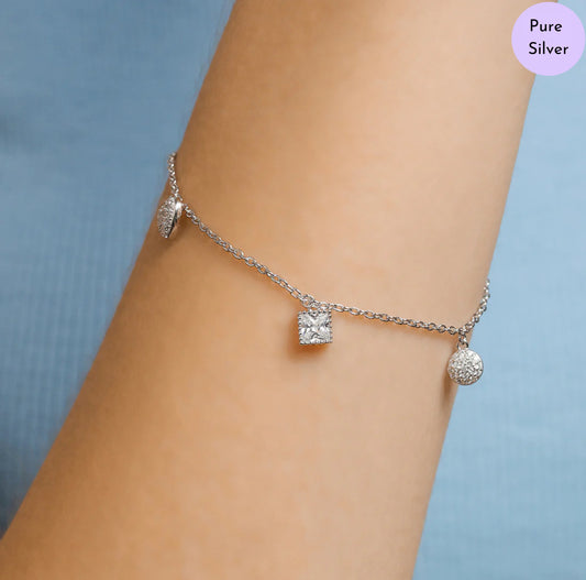 Shimmering Bond 925 Silver Bracelet
