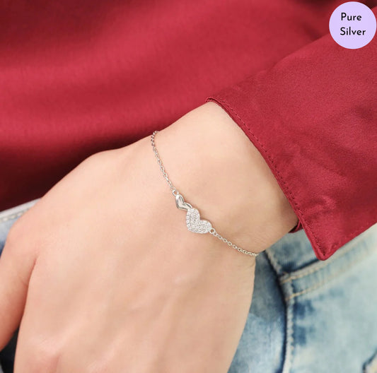 Cherished Hearts 925 Silver Bracelet