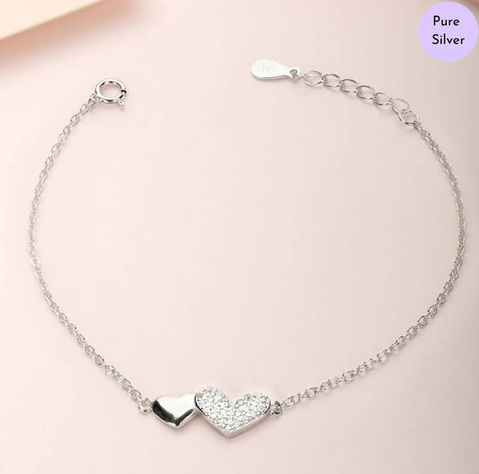 Cherished Hearts 925 Silver Bracelet