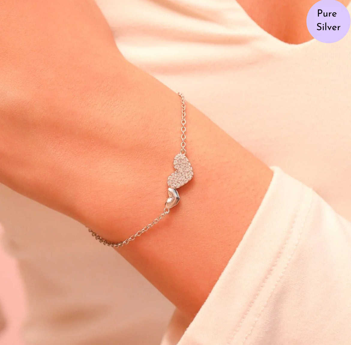 Cherished Hearts 925 Silver Bracelet