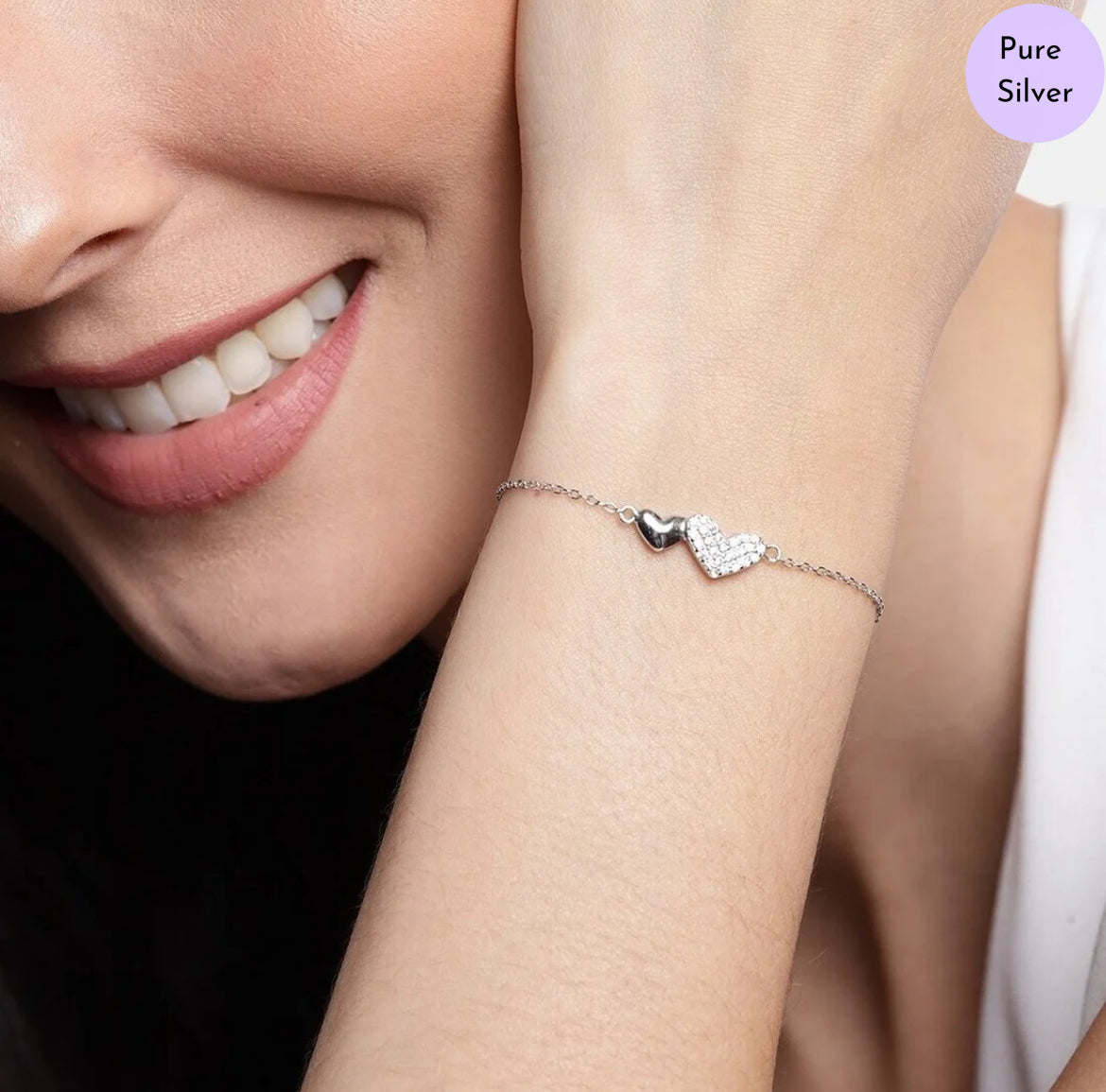 Cherished Hearts 925 Silver Bracelet