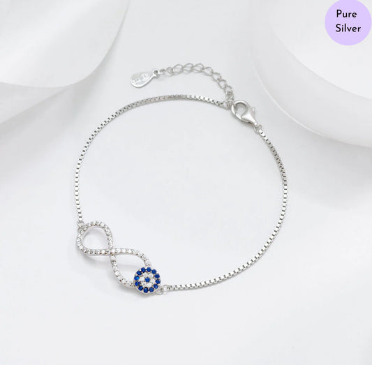 Luminous Eye Rhodium Plated 925 Silver Bracelet