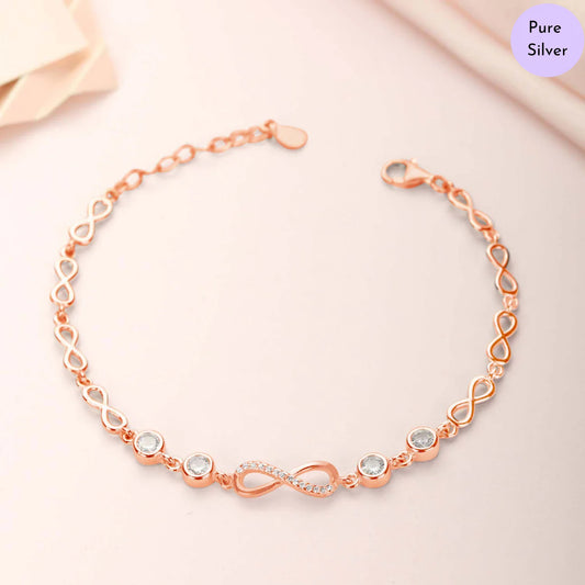 Rose Gold Continuum 925 Silver Rose Gold Plated Bracelet