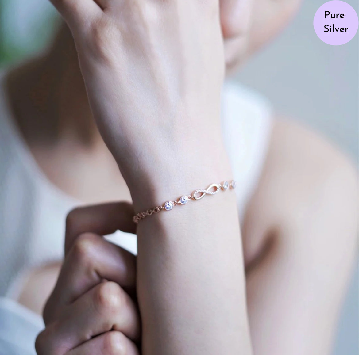 Rose Gold Continuum 925 Silver Rose Gold Plated Bracelet