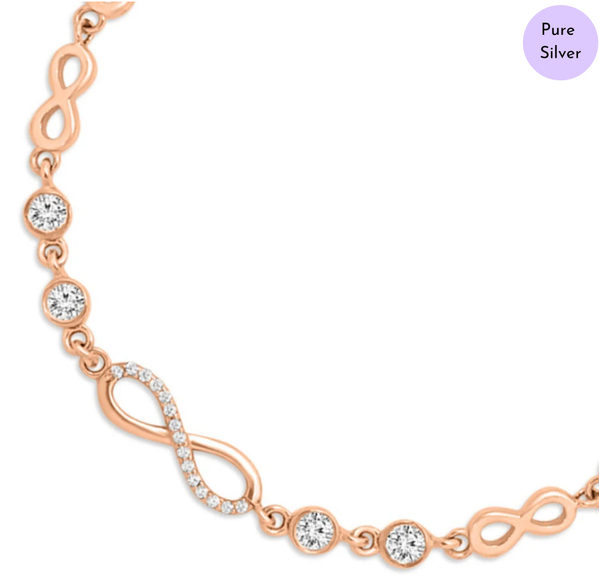 Rose Gold Continuum 925 Silver Rose Gold Plated Bracelet