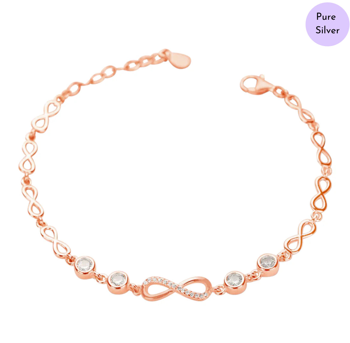 Rose Gold Continuum 925 Silver Rose Gold Plated Bracelet