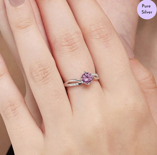 Luminous Grace Rhodium Plated 925 Sterling Silver Ring