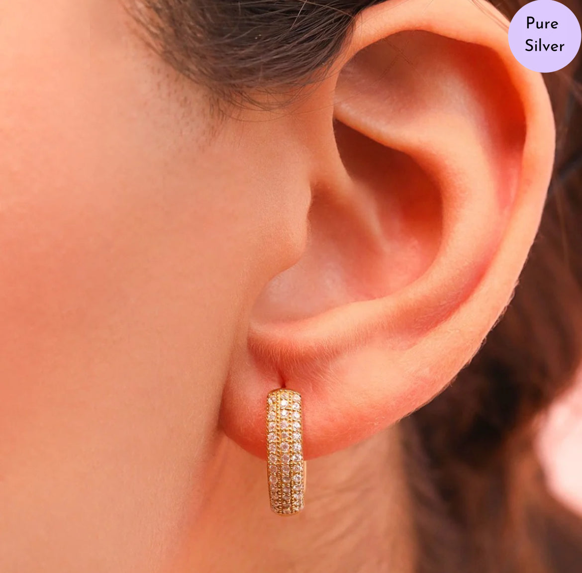 Sunlit Hoops Gold-Plated 925 Silver Hoop Earrings