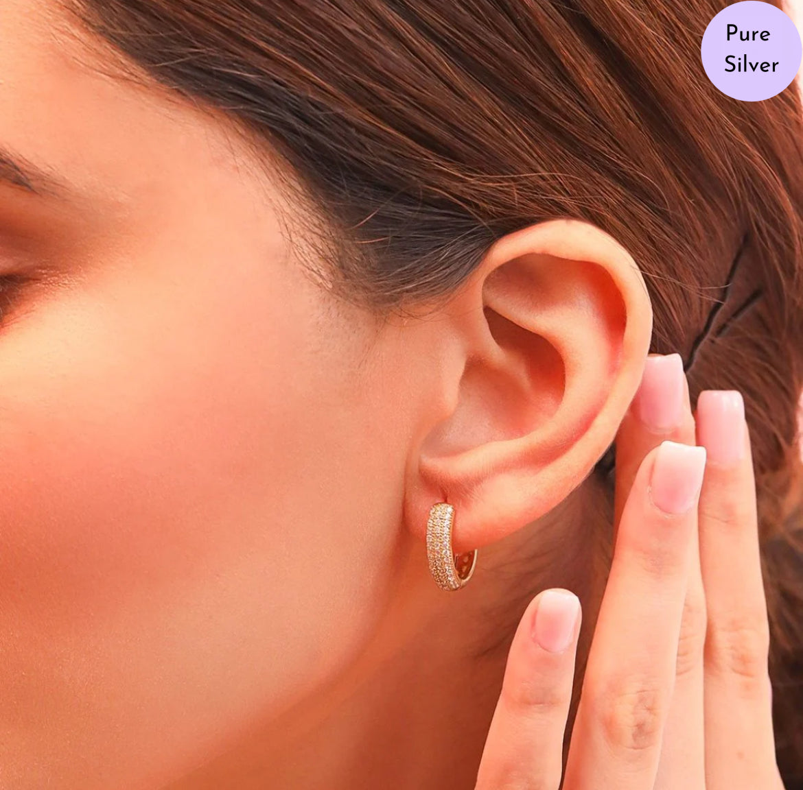 Sunlit Hoops Gold-Plated 925 Silver Hoop Earrings