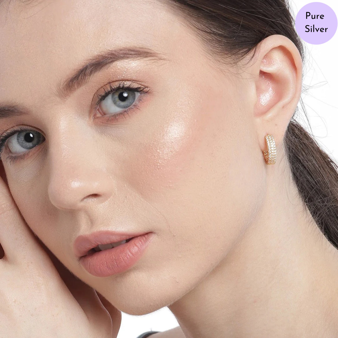 Sunlit Hoops Gold-Plated 925 Silver Hoop Earrings