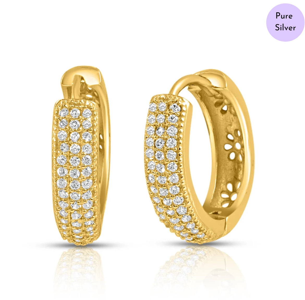 Sunlit Hoops Gold-Plated 925 Silver Hoop Earrings