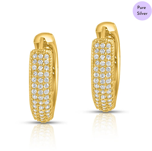 Sunlit Hoops Gold-Plated 925 Silver Hoop Earrings