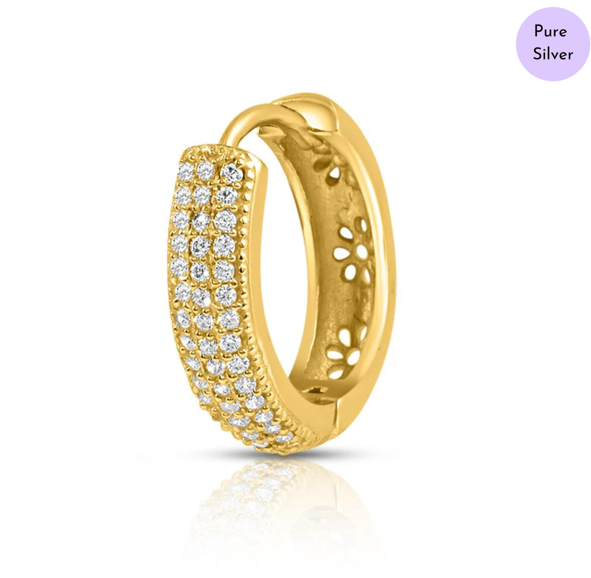 Sunlit Hoops Gold-Plated 925 Silver Hoop Earrings