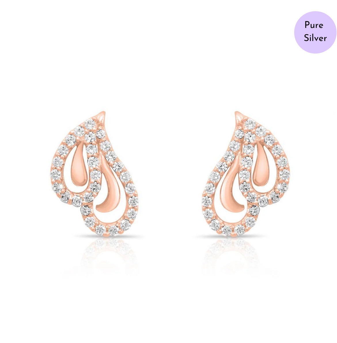 Rose Gold Lustre Rose Gold Plated 925 Silver Earrings