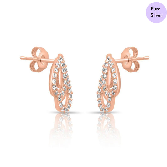 Rose Gold Lustre Rose Gold Plated 925 Silver Earrings