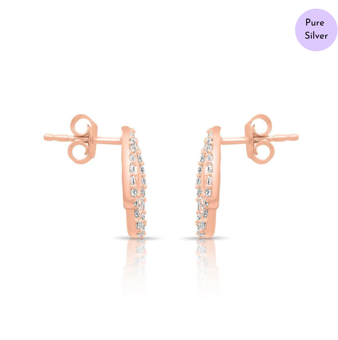 Rose Gold Lustre Rose Gold Plated 925 Silver Earrings