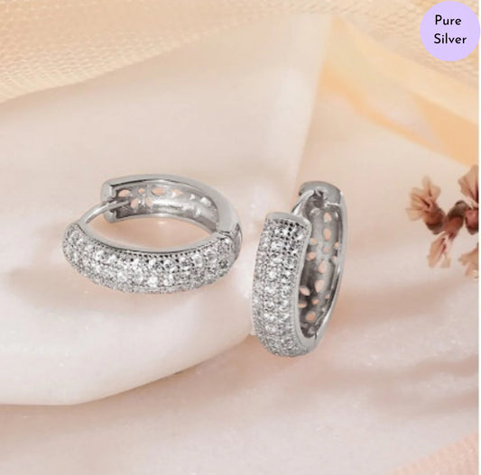 Blooming Halo Hoops 925 Silver Earrings