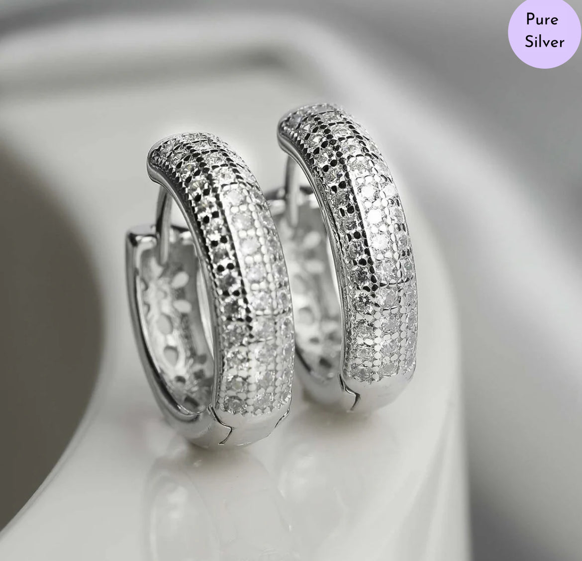 Blooming Halo Hoops 925 Silver Earrings