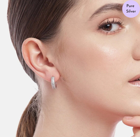 Blooming Halo Hoops 925 Silver Earrings