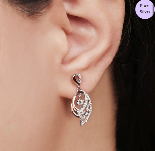 Blooming Duo Radiance Two-Tone Plated Flower Pattern Earrings