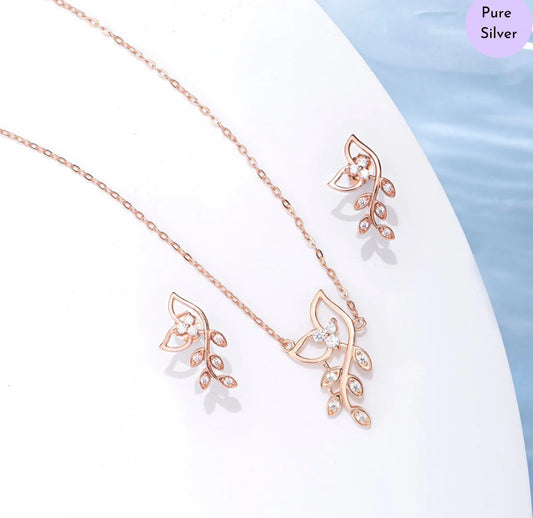 Athena's Grace Rose Gold Plated 925 Silver Jewellery Set