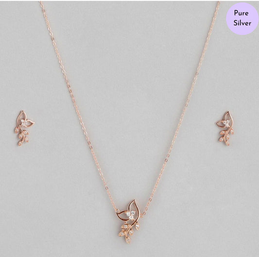 Athena's Grace Rose Gold Plated 925 Silver Jewellery Set