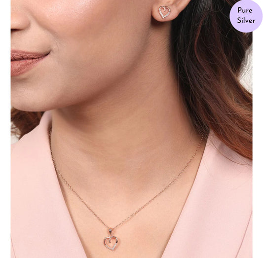 Heartfelt Harmony 925 Silver Jewellery Set