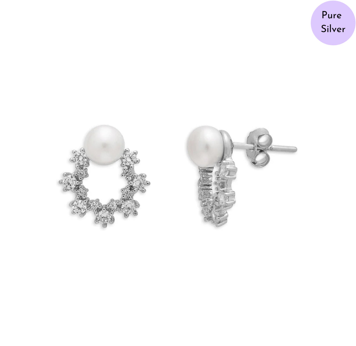 Rhodium Floral Grace Rhodium-Plated 925 Sterling Silver Jewelry Set