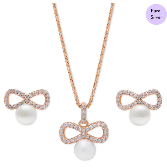 Endless Allure Rose gold Plated 925 Silver Jewelry Set