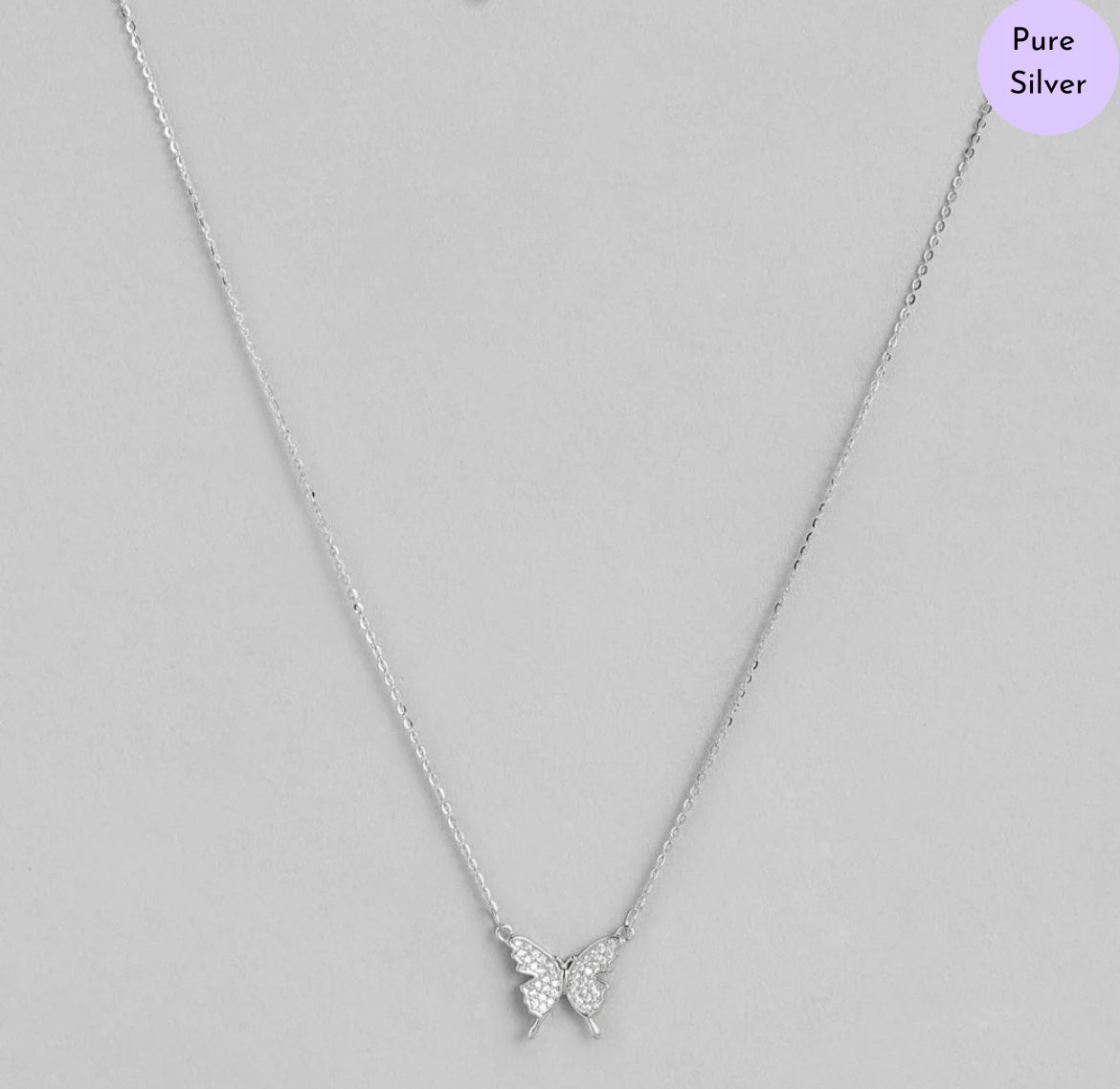 Butterfly CZ 925 Sterling Silver Necklace